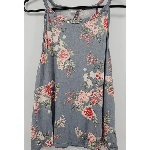 Flora Nikrooz Silky Floral Shorts Cami 2-Piece Pajama Set Sz L Grey Feminine - Picture 2 of 7